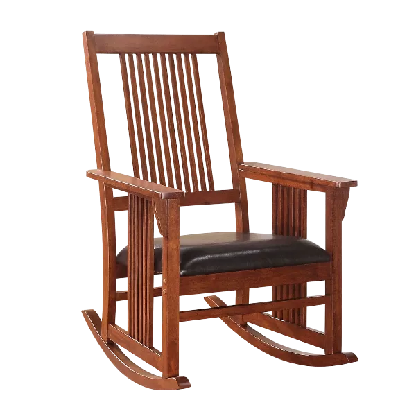 Stylish Dark Brown Rocking Chair of Wooden Frame And Legs Ideal for Living Room & Bedroom
