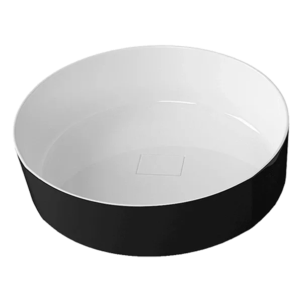 Round Bathroom Sink with Black Finish