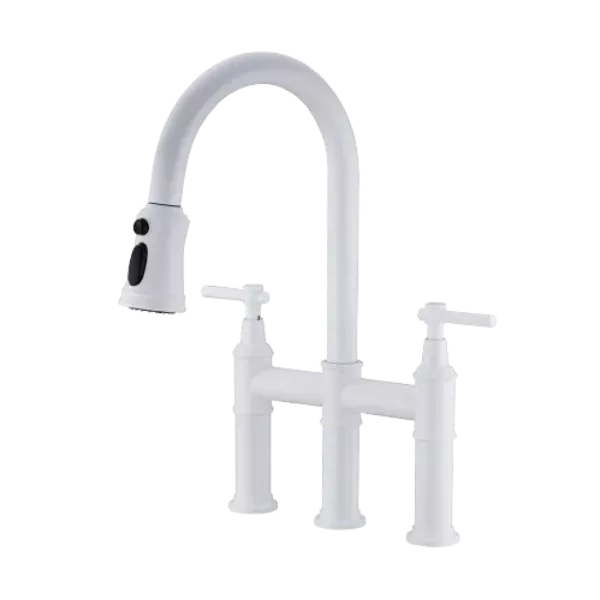 Bridge Kitchen Faucet with Pull-Down Sprayhead in Spot