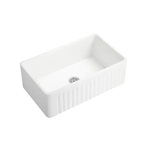 30 in. Apron Front Single Bowl Ceramic Kitchen Sink in White