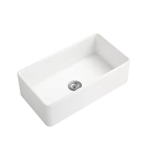 33 in. Ceramic Single Bowl Farm Sink in White