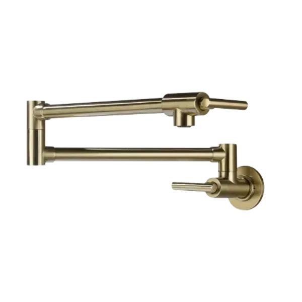 Pot Filler Faucet, Modern Brass Pot Filler Two-Attachment Wall Mount Folding Kitchen Pot Filler Swing Arm