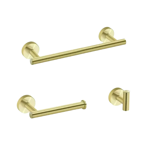 3 - Piece Bathroom Hardware Set Bathroom Hardware Accessories Sets SUS304 Stainless Steel Bath Shower Set 3-Pieces(Robe Hook Toilet Paper Holder Towel Bar) Contemporary Style