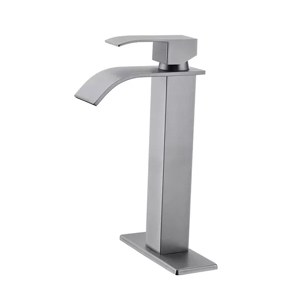 Waterfall Spout Bathroom Faucet, Single Handle Bathroom Vanity Sink Faucet