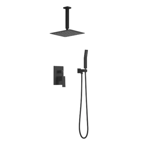 Ceiling-mounted Shower System Combo Set with Handheld and 12"Showerhead