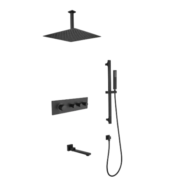Rainfall Showerhead Thermostatic Shower System Shower Faucets Complete Set
