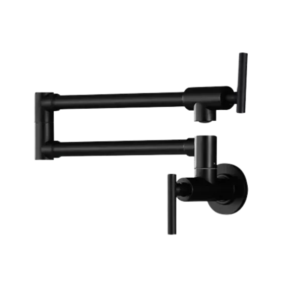 Pot Filler Faucet, Modern Brass Pot Filler Two-Attachment Wall Mount Folding Kitchen Pot Filler Swing Arm