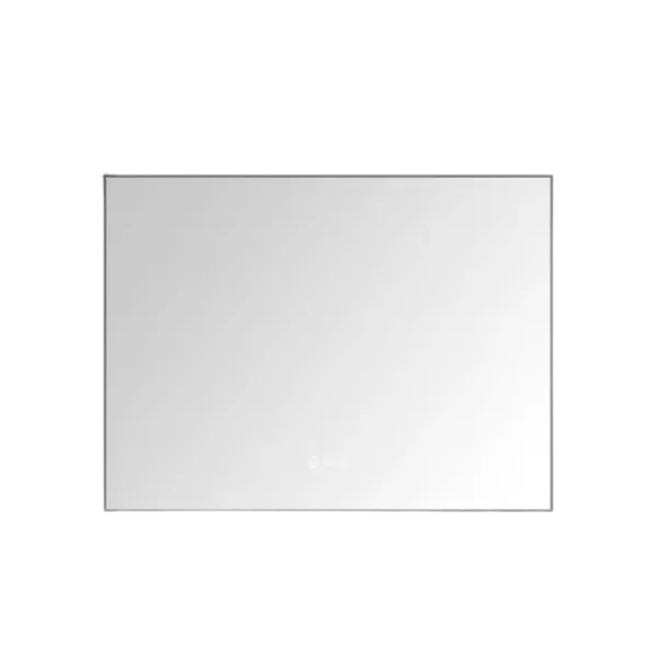 Super Bright Led Bathroom Mirror with Lights, Metal Frame Mirror Wall Mounted Lighted Vanity Mirrors for Wall, Anti Fog Dimmable Led Mirror for Makeup, Horizontal/Vertical Gun Gray Metal