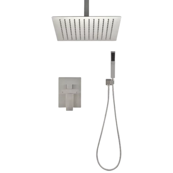Ceiling Mounted Shower System Combo Set with Handheld and 12"Shower head