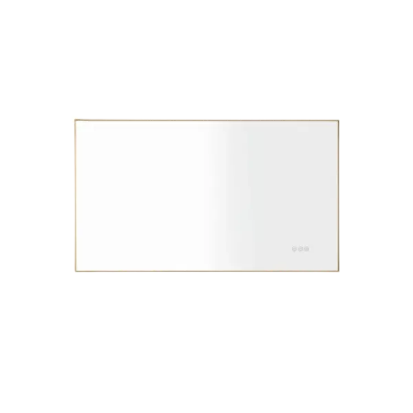 Super Bright Led Bathroom Mirror with Lights, Metal Frame Mirror Wall Mounted Lighted Vanity Mirrors for Wall, Anti Fog Dimmable Led Mirror for Makeup, Horizontal/Verti