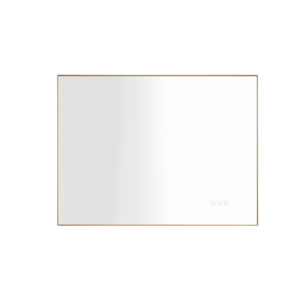 Super Bright Led Bathroom Mirror with Lights, Metal Frame Mirror Wall Mounted Lighted Vanity Mirrors for Wall, Anti Fog Dimmable Led Mirror for Makeup, Horizontal/Verti
