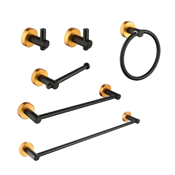 6 Piece Bathroom Towel Rack Set Wall Mount