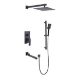 Shower System 10 Inch Square Bathroom Luxury Rain Mixer Shower Combo Set  Pressure Balanced Shower System with Shower Head
