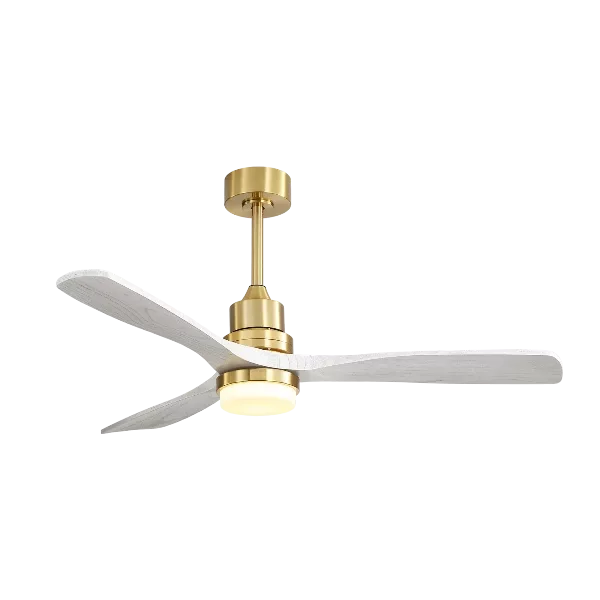 ofucor 52 Inch Ceiling Fan with Lights and Remote, Outdoor Ceiling Fan with Light, 3 Blades Wood Ceilng Fan with Dimmable Light, Timer, Noiseless Reversible DC Motor for Bedroom, Office