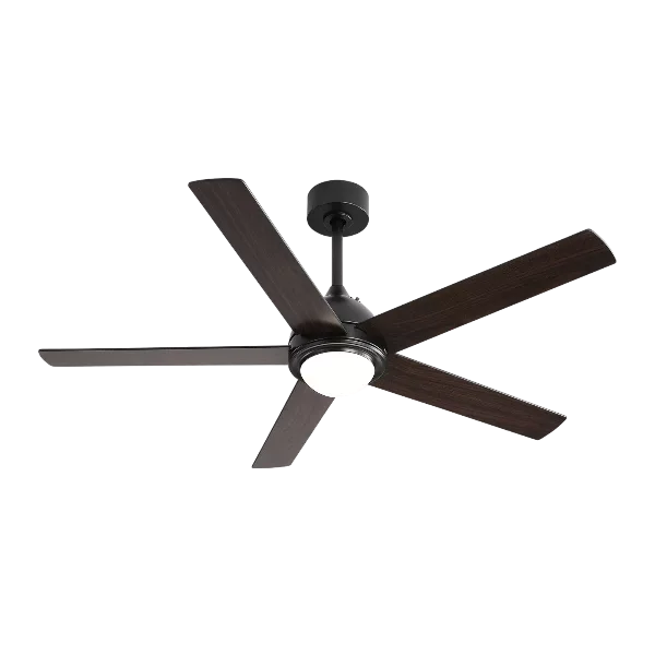 52 Inch Modern Ceiling Fan With 3 Speed Wind 5 Plywood Blades Remote Control AC Motor With Light