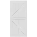 ELF 32" x 80" "K" Style Real Primed Door Slab, DIY Panel Door, Modern Interior Barn Door, Moisture-proof, Anti-deformation, Pre-Drilled Ready to Assemble, Suitable for Pre-hung and Barn Door