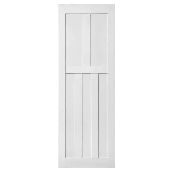 ELF 32" x 80" Five Panel Real Primed Door Slab + 6.6FT Barn Door Sliding Hardware + Adjustable Floor Guider + Pull Handle, DIY Unfinished Paneled Door, Modern Interior Barn Door, Moisture-proof