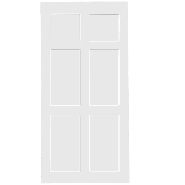 ELF 28" x 80" Six Paneled Real Primed Door Slab + 6.6FT Barn Door Sliding Hardware + Adjustable Floor Guider + Pull Handle, DIY Unfinished Paneled Door, Modern Interior Barn Door, Water-proof