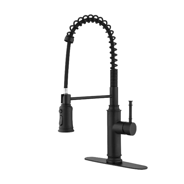 Pull Down Touch Single Handle Kitchen Faucet in Matte Black