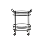 ACME Lakelyn Serving Cart, Black Nickel & Clear Glass