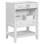 24" Bathroom Vanity With Sink, Bathroom Storage Cabinet with Drawer and Open Shelf, Solid Wood Frame, White