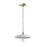 2-Tier Layered Shade Pendant Light with White and Gold Finish For Indoor
