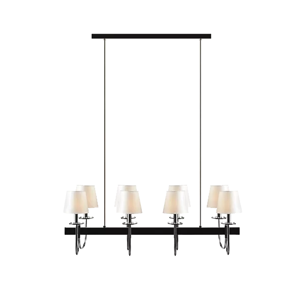 8-Light Traditional Chandelier with White Drum Shades For Indoor