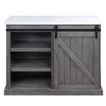 ACME Gauri Kitchen Island in Marble Top Top & Gray Oak Finish