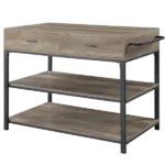 ACME Macaria Kitchen Island, Rustic Oak & Black Finish