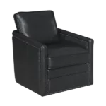 Modern Black Leather Accent Chair of Wooden Frame ideal For Living Room Bedroom.