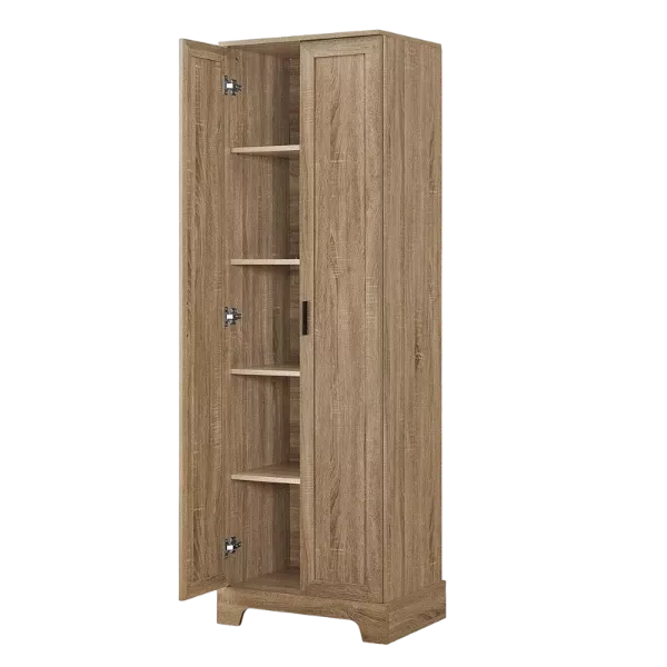 Storage Cabinet with Two Doors for Bathroom, Office, Adjustable Shelf, MDF Board, Brown