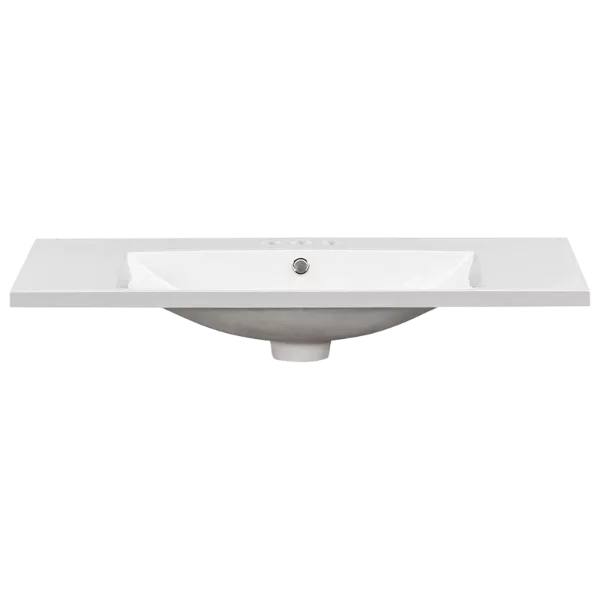 36" Single Bathroom Basin Sink, Vanity Top Only, 3-Faucet Holes, Resin
