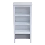 Bathroom 17 in. D Freestanding Modern Storage Tower with Open Upper Shelves and Lower Cabinet in White