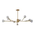 12-Light Golden Branch Chandelier for Living Room, Kitchen Island with No Bulbs Included