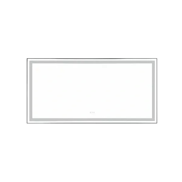 84 in. W x 36 in. H Rectangular Bathroom Mirror with Front and Backlight with Anti-Fog in Black