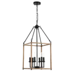 Adjustable Industrial 6-Light Lantern Chandelier For Indoor