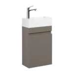 Laura 16" Small Bathroom Vanity with Sink, Wall Mounted Bathroom Vanity for Modern Bathroom, One-Piece White Sink Basin Minimalist Large Storage Bathroom Vanities