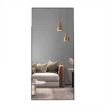 23.6 in. W x 65 in. H Black Ultra-Thin Wall-Mounted Modern Full-Length Floor Mirror