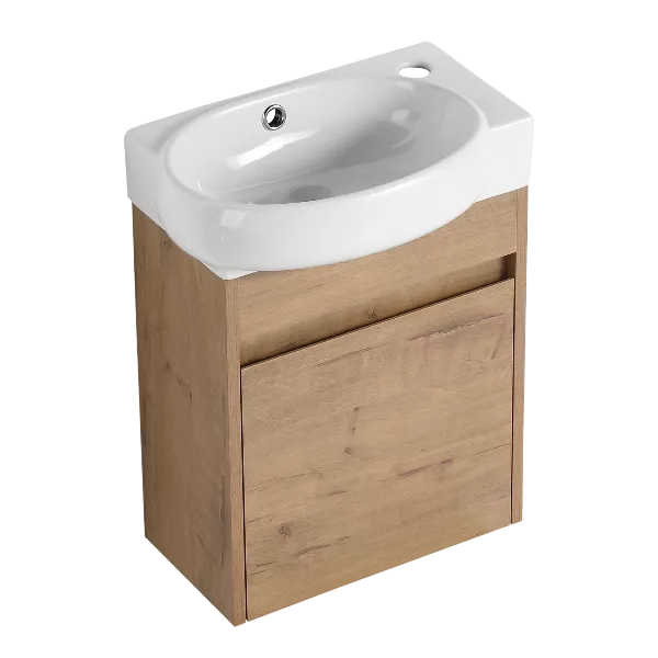 Soft Close Doors Bathroom Vanity With Sink,16 Inch  For Small Bathroom