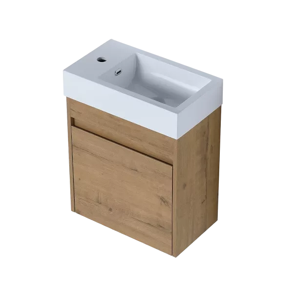 18'' Floating Wall-Mounted Bathroom Vanity with White Resin Sink & Soft-Close Cabinet Door
