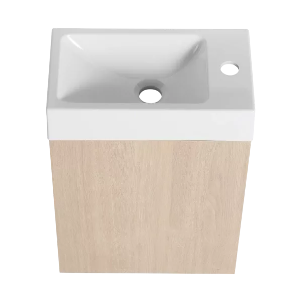 Bathroom Vanity With Single Gel Sink,Soft Close Doors,16 Inch For Small Bathroom