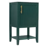 20" Bathroom Vanity with Sink, Bathroom Cabinet with Soft Closing Door, Storage Rack and Open Shelf, Green
