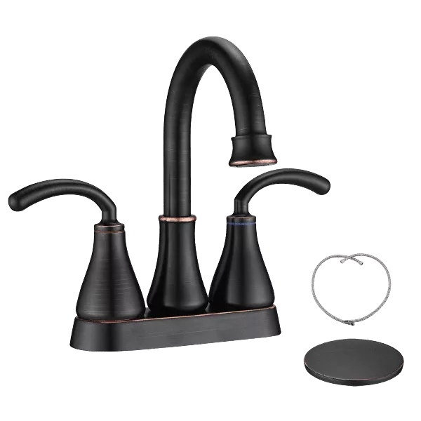 Two Handle Bathroom Sink Faucet with Pop-Up Drain in Oil-Rubbed Bronze