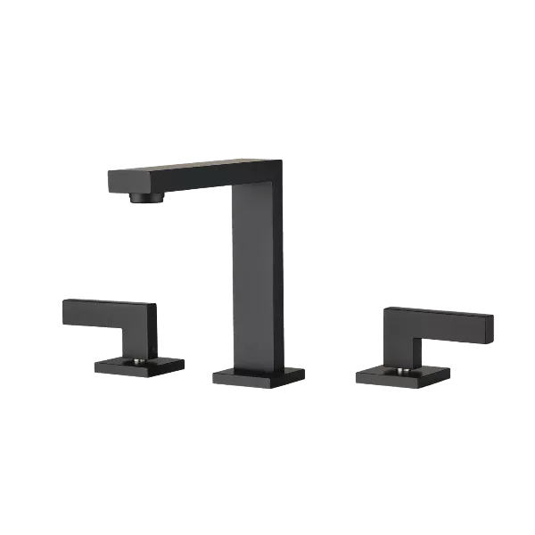 Widespread 2-Handle High-Arc Bathroom Faucet in Matte Black
